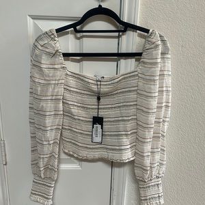 Cropped Long Sleeve Stripped Gianni Bini Shirt